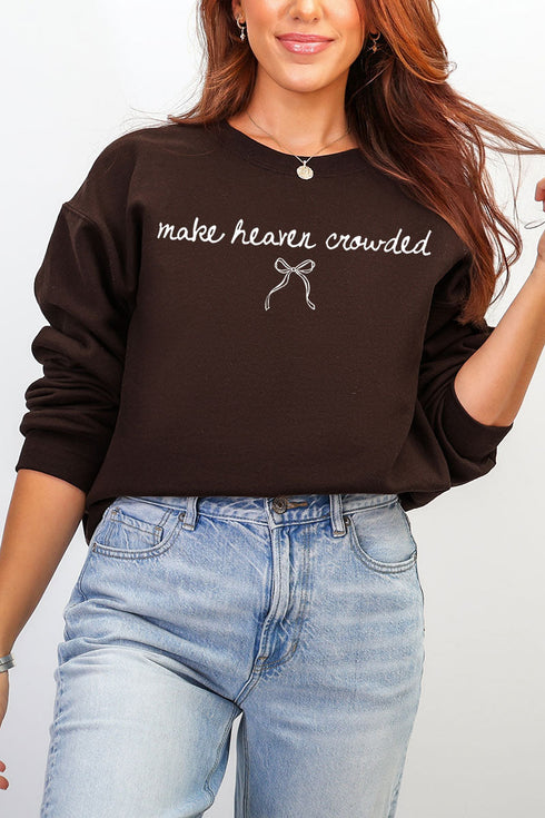 White Make Heaven Crowded Coquette Heavy Blend Crew Sweatshirt