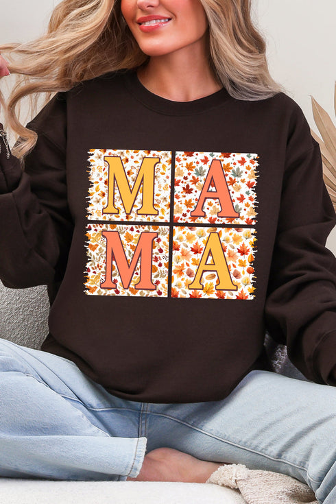 Falling Leaves Mama Heavy Blend Crew Sweatshirt
