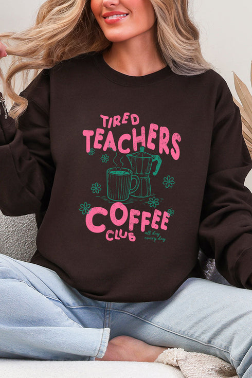 Tired Teachers Coffee Club Heavy Blend Crew Sweatshirt