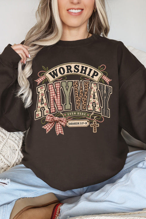 Worship Anyway Heavy Blend Crew Sweatshirt