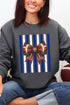 Blue & White Varsity Bow Heavy Blend Crew Sweatshirt