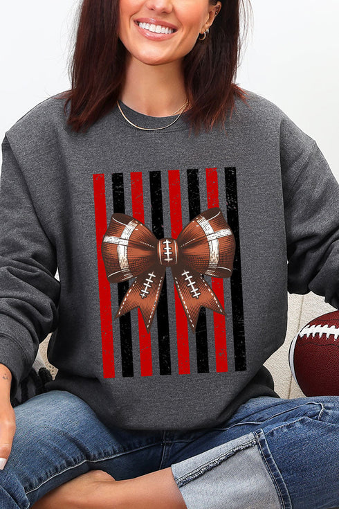 Red & Black Varsity Bow Heavy Blend Crew Sweatshirt