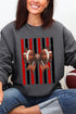 Red & Black Varsity Bow Heavy Blend Crew Sweatshirt