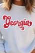 Distressed Georgia Script Heavy-weight Crew Sweatshirt