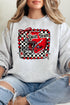 Doodle Red Football Pride Heavy-weight Crew Sweatshirt *Personalize Your Team Name