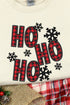 Faux Embroidery Ho Ho Ho Transfer Heavy-weight Crew Sweatshirt