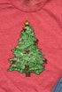 Faux Sequin Christmas Tree Transfer Heavy-weight Crew Sweatshirt