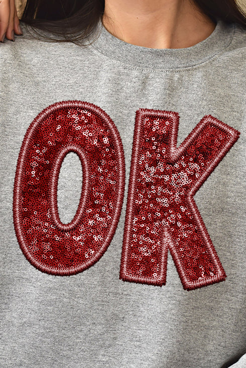 Faux Sequin OK Transfer Unisex NuBlend Crew Sweatshirt