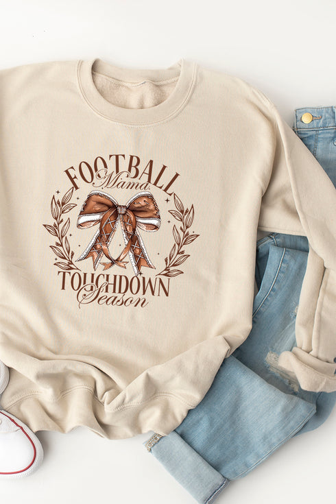 Football Mama Touchdown Season Heavy-weight Crew Sweatshirt