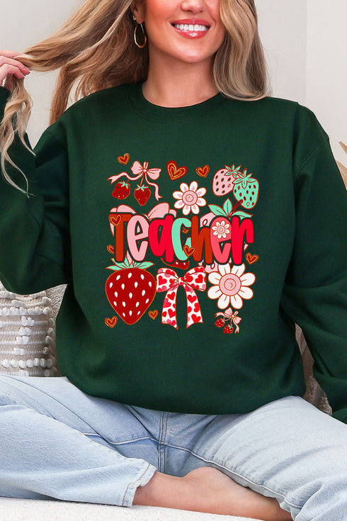 Berry Sweet Teacher Heavy Blend Crew Sweatshirt