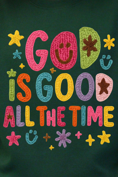 Faux Yarn God Is Good Heavy Blend Crew Sweatshirt
