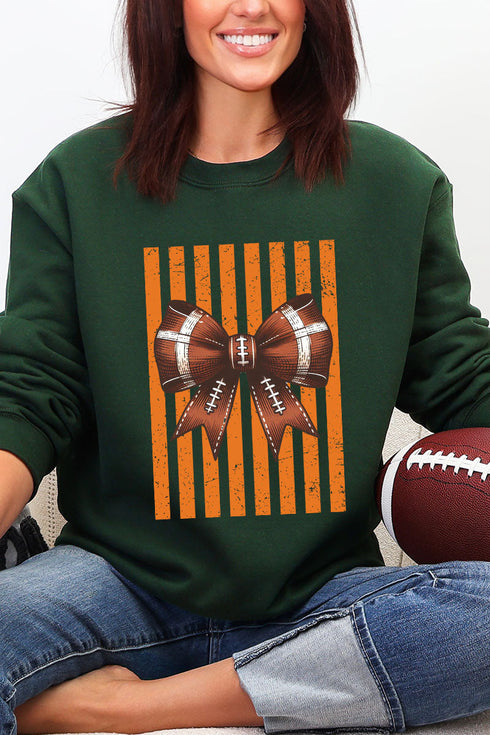 Orange Varsity Bow Heavy Blend Crew Sweatshirt