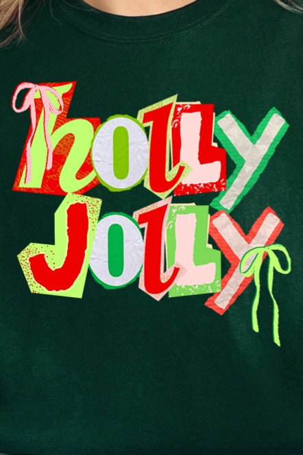 Retro Holly Jolly Ecosmart Crewneck Sweatshirt