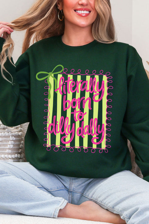 Swirls & Stripes Dilly Dally Heavy Blend Crew Sweatshirt