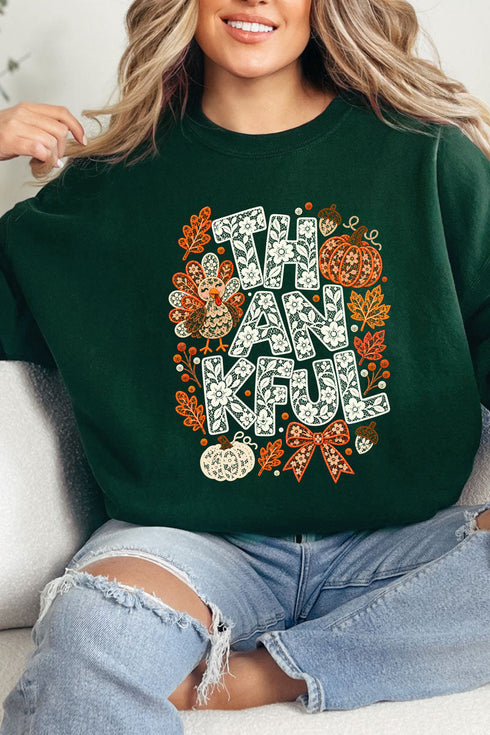 Thankful Lacework Heavy Blend Crew Sweatshirt