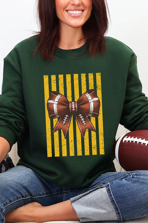 Yellow Gold Varsity Bow Heavy Blend Crew Sweatshirt