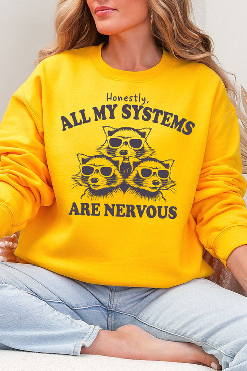 All My Systems Are Nervous Heavy Blend Crew Sweatshirt