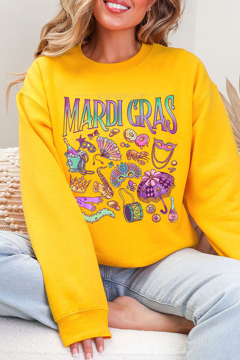 Beads, Bows, and Bourbon St Heavy Blend Crew Sweatshirt