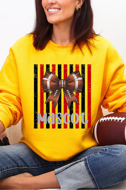 Personalized Red & Black Varsity Bow Heavy Blend Crew Sweatshirt *Enter Mascot Name