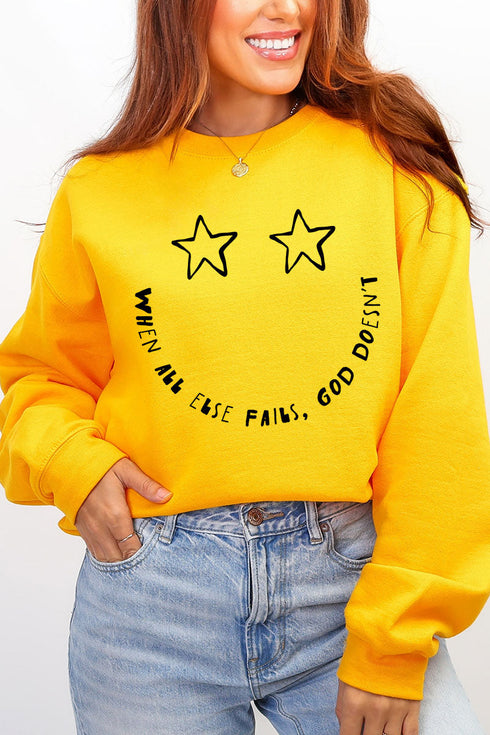 Star Eyes God Never Fails Heavy Blend Crew Sweatshirt