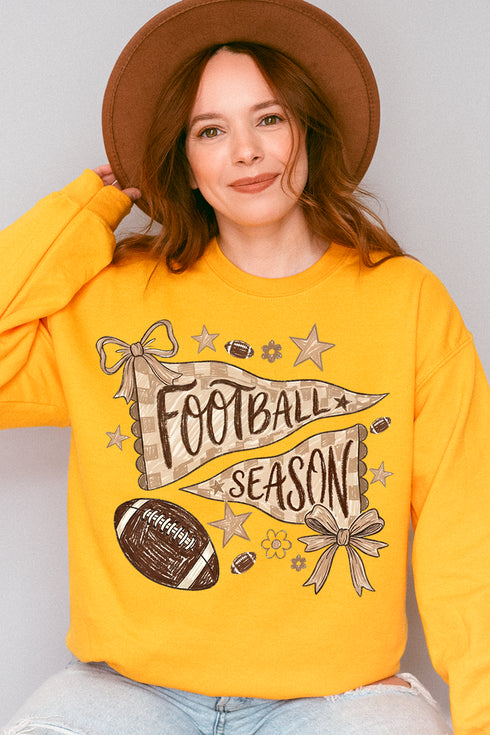Football Season Doodle Heavy Blend Crew Sweatshirt