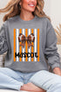 Personalized Fiery Orange & White Varsity Bow Heavy Blend Crew Sweatshirt *Enter Mascot Name