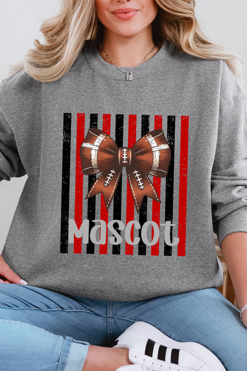 Personalized Red & Black Varsity Bow Heavy Blend Crew Sweatshirt *Enter Mascot Name