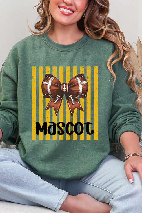 Personalized Yellow Gold Varsity Bow Heavy Blend Crew Sweatshirt *Enter Mascot Name