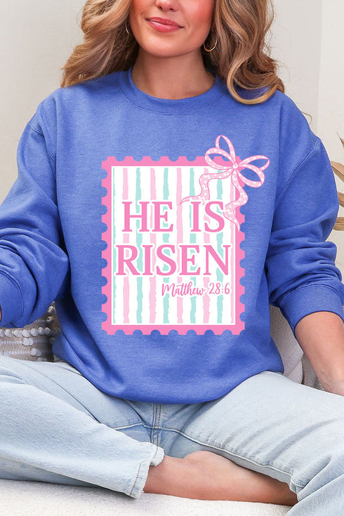 He Is Risen Stamp Heavy Blend Crew Sweatshirt
