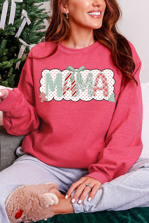 Green And Gingham Christmas Custom Name Heavy Blend Crew Sweatshirt *Personalize Your Name