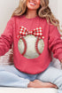 Painted Baseball Bow Heavy Blend Crew Sweatshirt