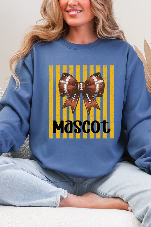 Personalized Yellow Gold Varsity Bow Heavy Blend Crew Sweatshirt *Enter Mascot Name