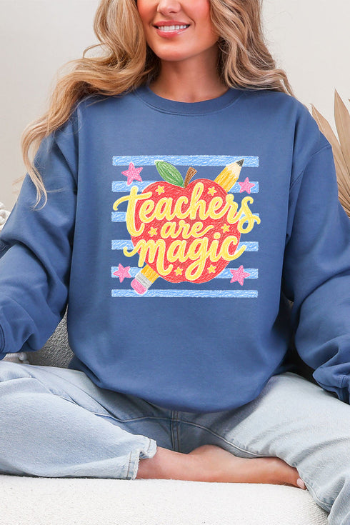 Teachers Are Magic Sketch Heavy Blend Crew Sweatshirt