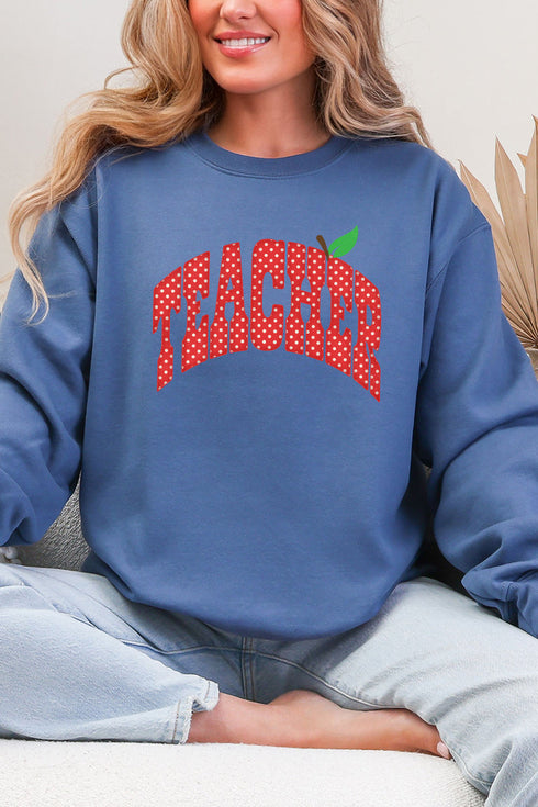 Apple Dot Teacher Heavy Blend Crew Sweatshirt