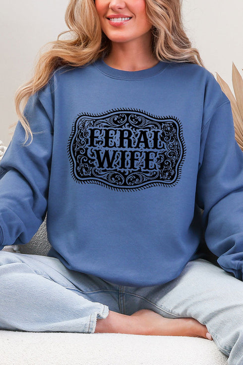 Belt Buckle Feral Wife Heavy Blend Crew Sweatshirt