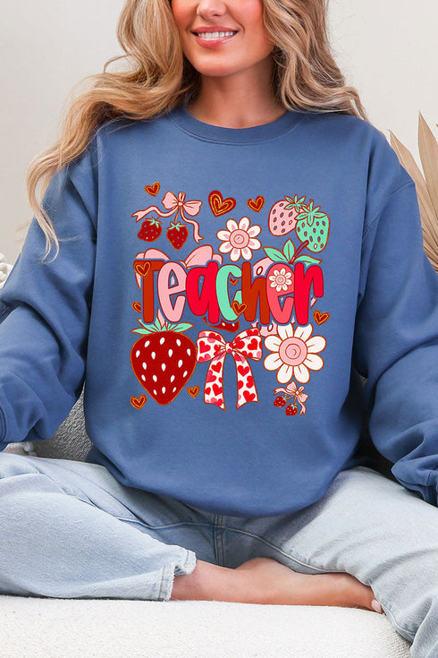 Berry Sweet Teacher Heavy Blend Crew Sweatshirt