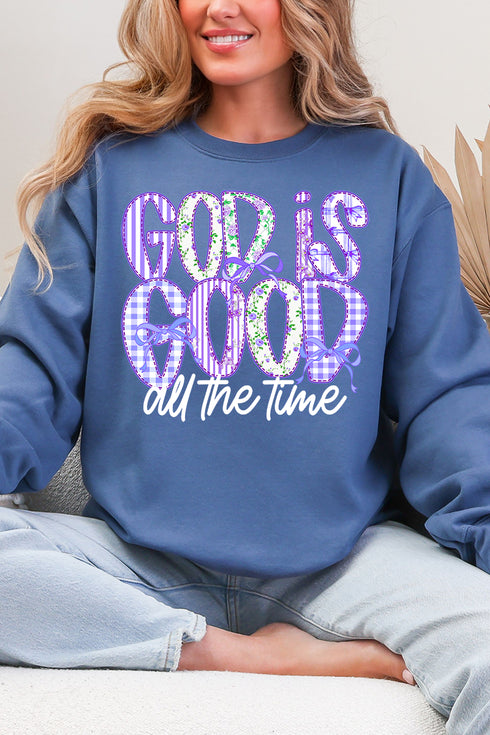 Coquette God Is Good Heavy Blend Crew Sweatshirt