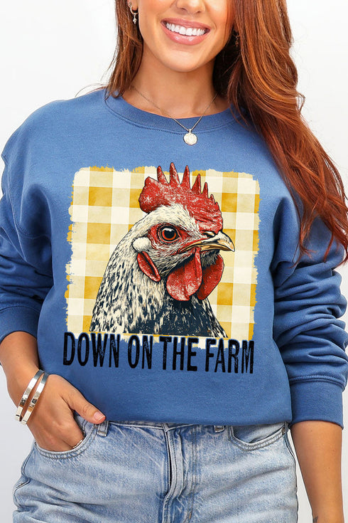 Down On The Farm Chicken Heavy Blend Crew Sweatshirt