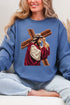 Faux Yarn Jesus At The Cross Heavy Blend Crew Sweatshirt