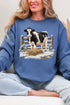 Faux Yarn Moo In The Snow Heavy Blend Crew Sweatshirt