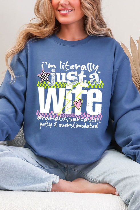 Literally Just A Wife Heavy Blend Crew Sweatshirt