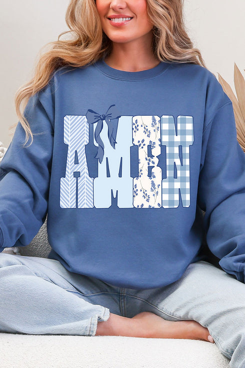 Sunday Blue Amen Heavy Blend Crew Sweatshirt