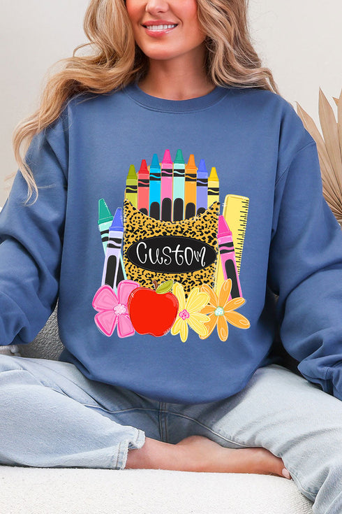 Personalized Teaching In Full Color Heavy Blend Crew Sweatshirt *Enter Your Name