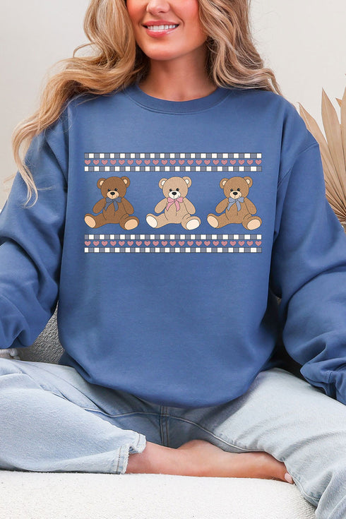 Tiny Teddy Trio Heavy Blend Crew Sweatshirt