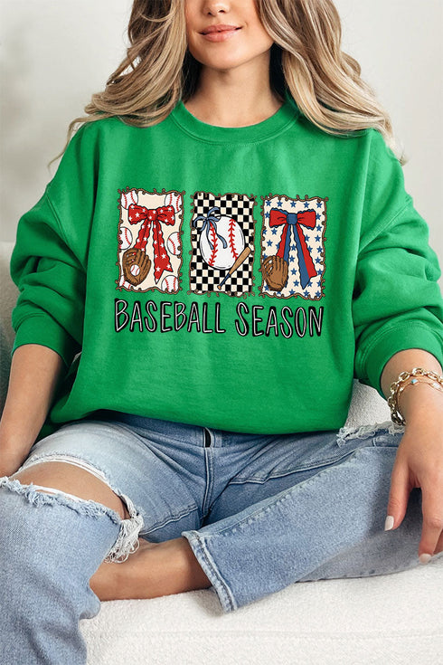 Baseball Season Ribbon Heavy Blend Crew Sweatshirt