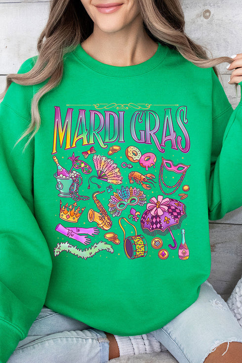 Beads, Bows, and Bourbon St Heavy Blend Crew Sweatshirt
