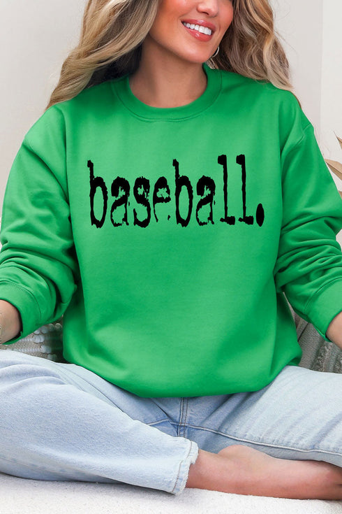 Distressed Baseball. Heavy Blend Crew Sweatshirt