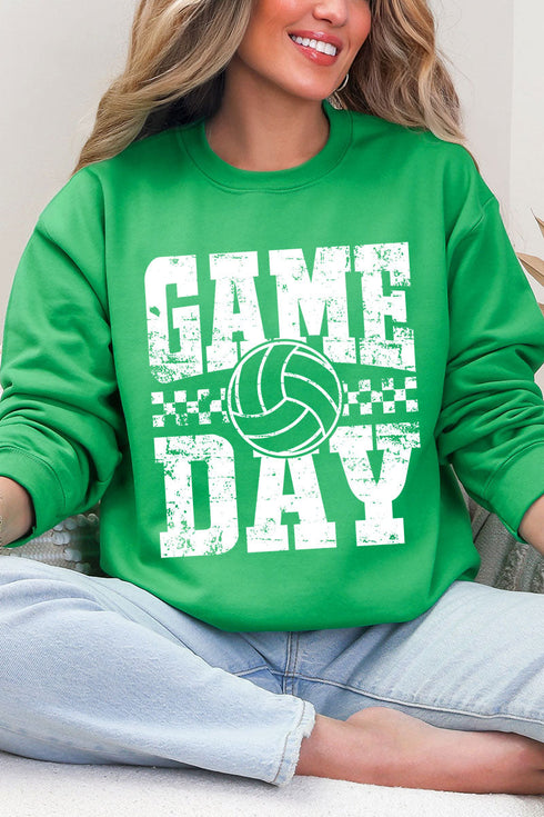 Retro Volleyball Game Day Heavy Blend Crew Sweatshirt