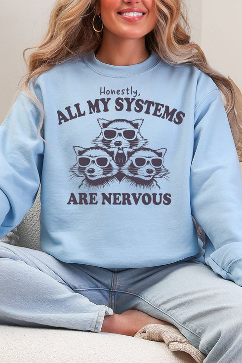 All My Systems Are Nervous Heavy Blend Crew Sweatshirt