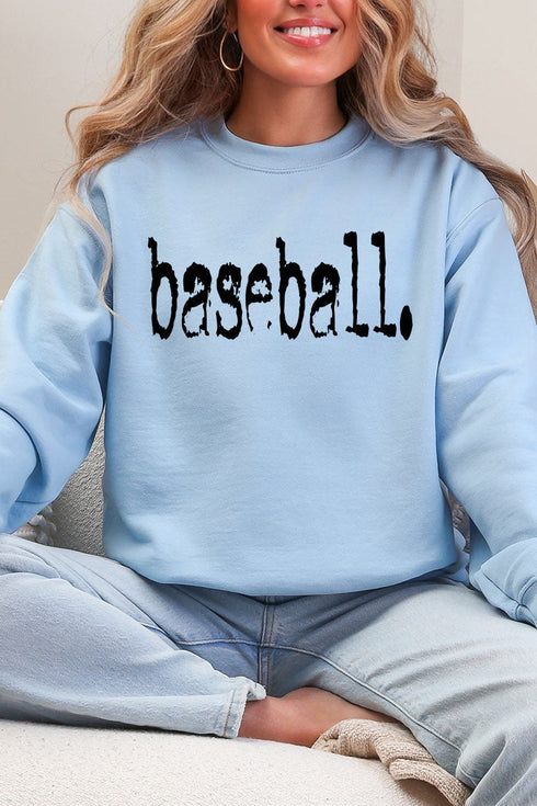Distressed Baseball. Heavy Blend Crew Sweatshirt